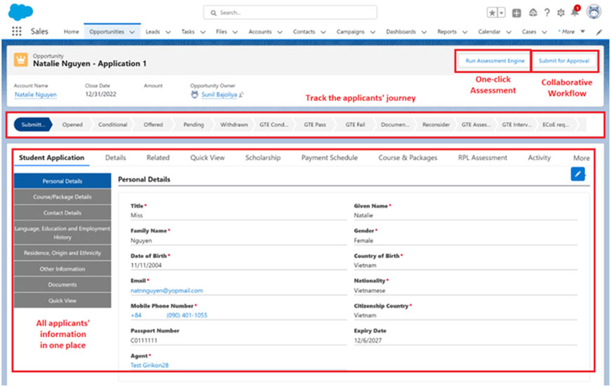 Student Application Solution for Higher Education Case Study